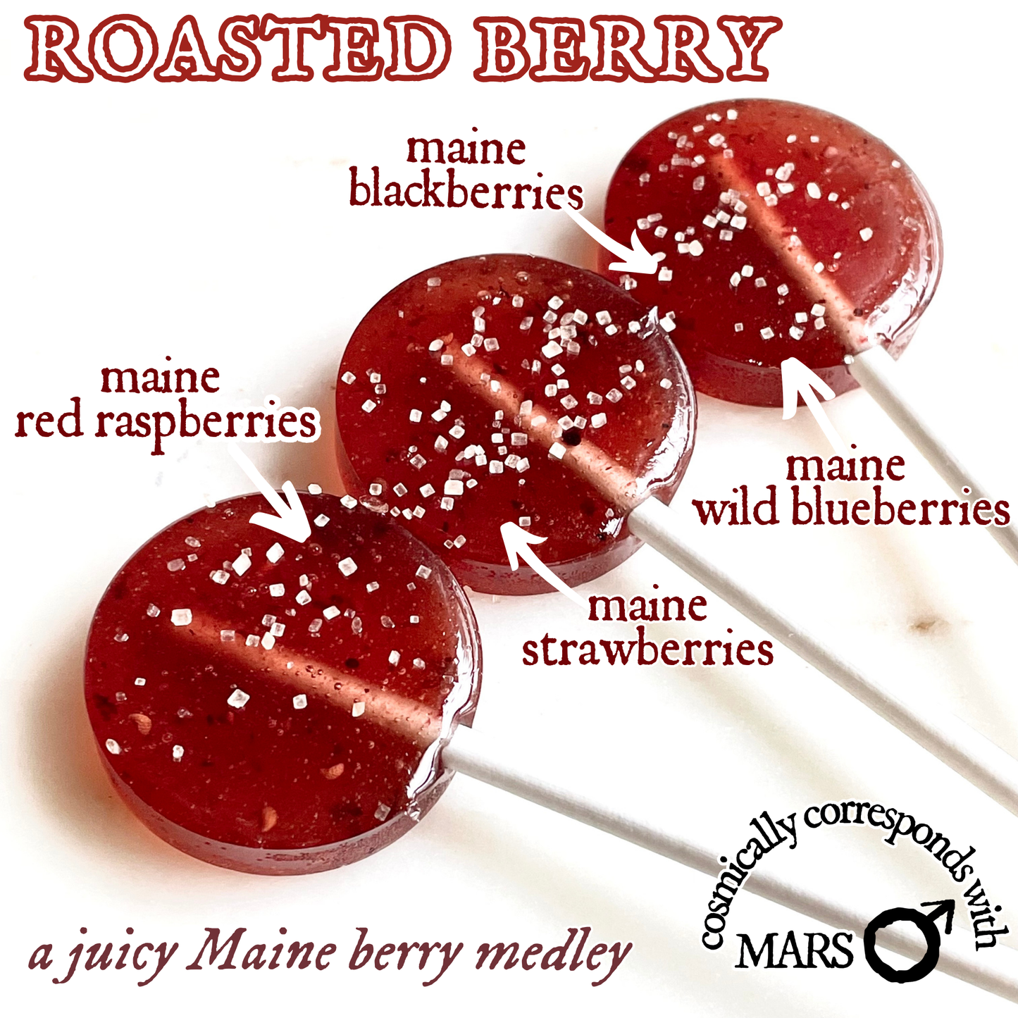 Virgo Moon - Plants & Planets Lollipops - Cosmic Candy Apothecary: Strawberries & Cream