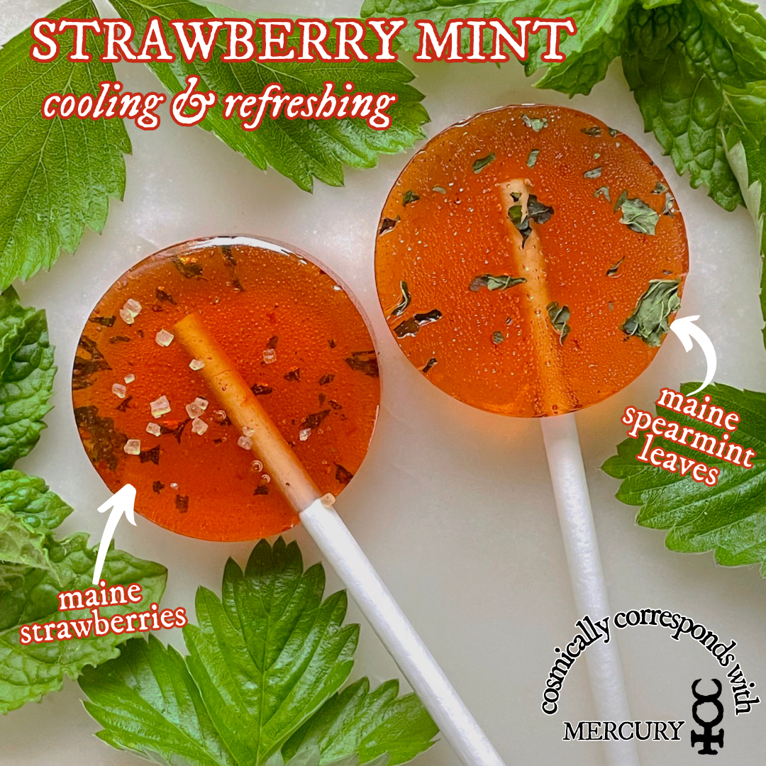 Virgo Moon - Plants & Planets Lollipops - Cosmic Candy Apothecary: Strawberries & Cream