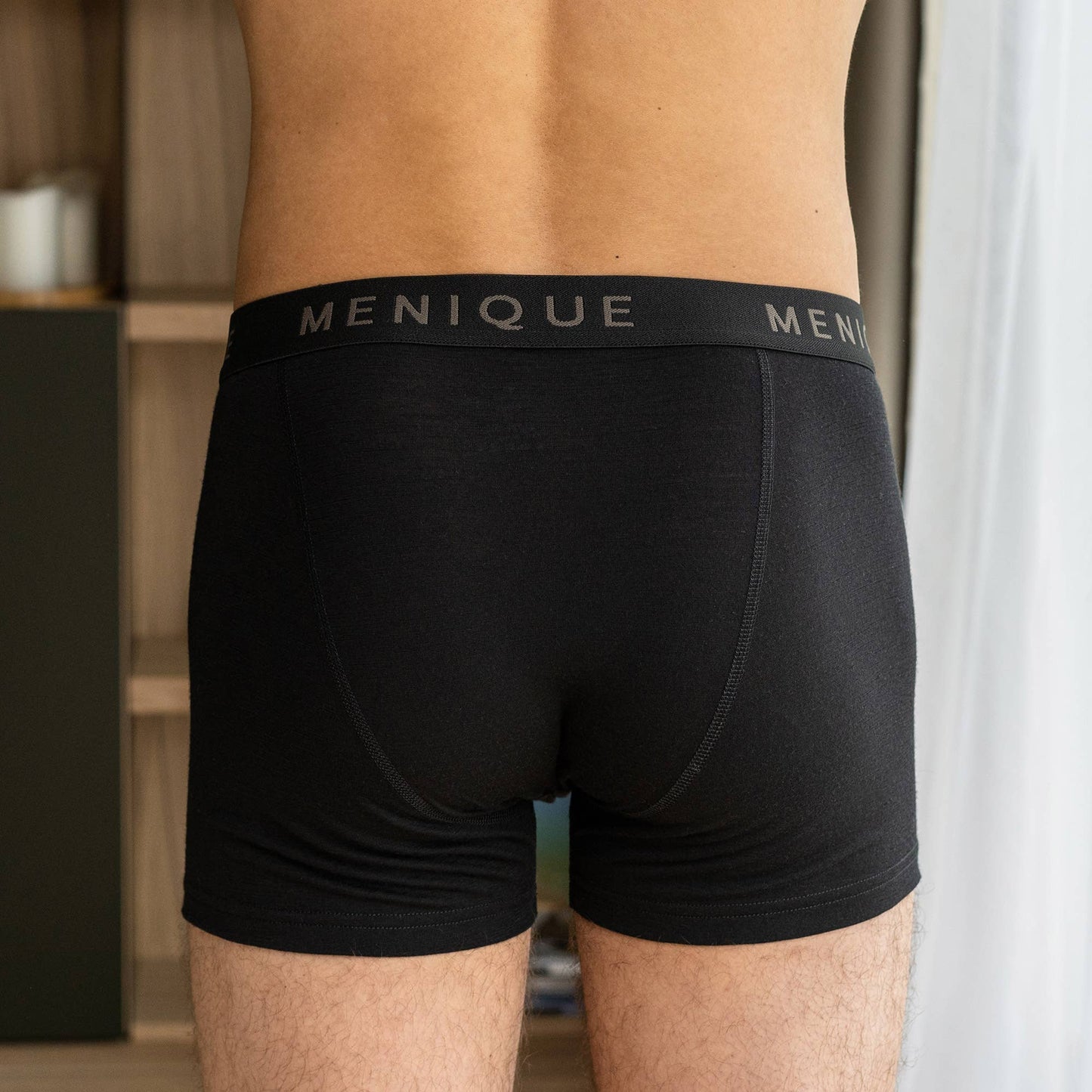 menique - Men's Merino 160 Short Boxer Briefs: Black / M