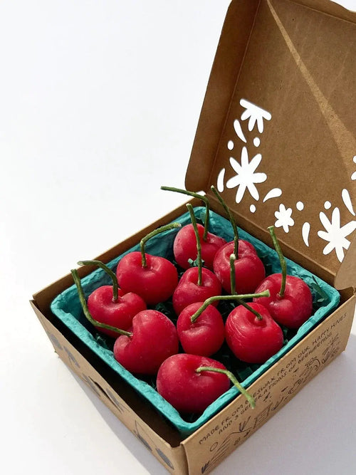 Beeswax Cherry Birthday Candles
