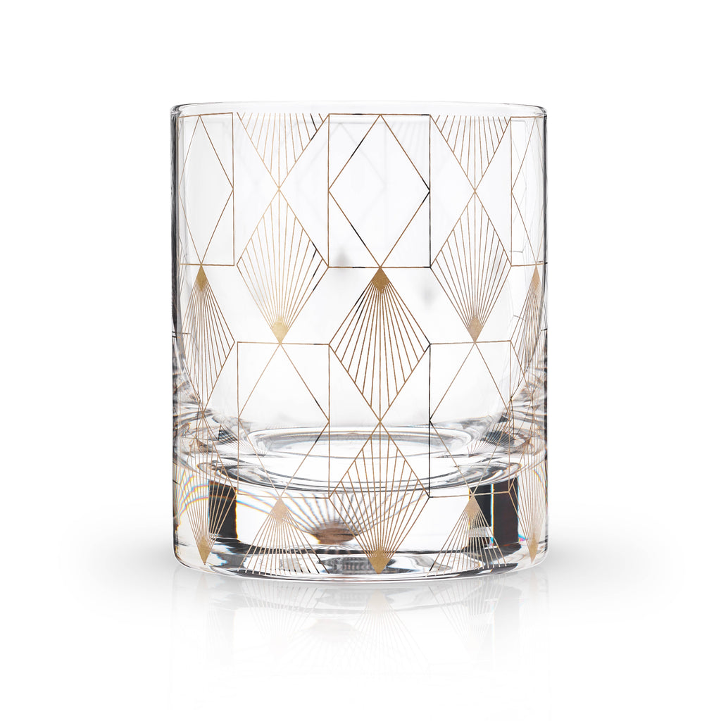 Metropolis Deco Crystal Rocks Glass