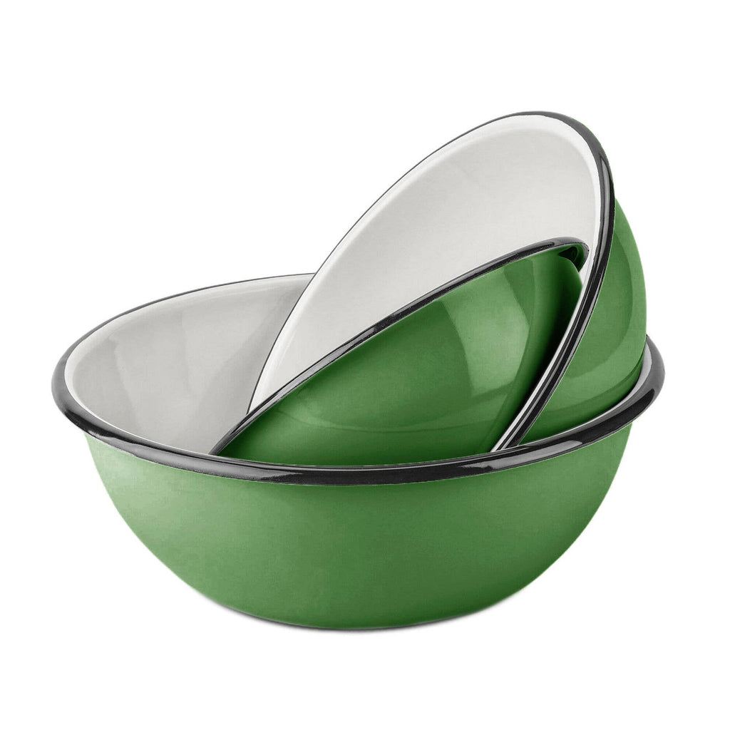 STP - Green Grass Enamel Bowl Set of 3