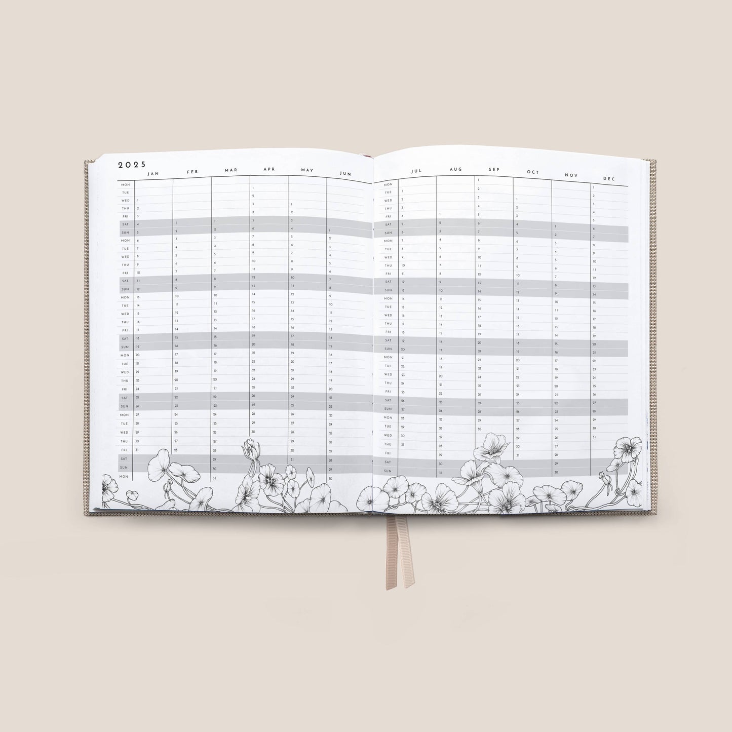 Typoflora - 2025 Always Flowers Planner | Oatmeal