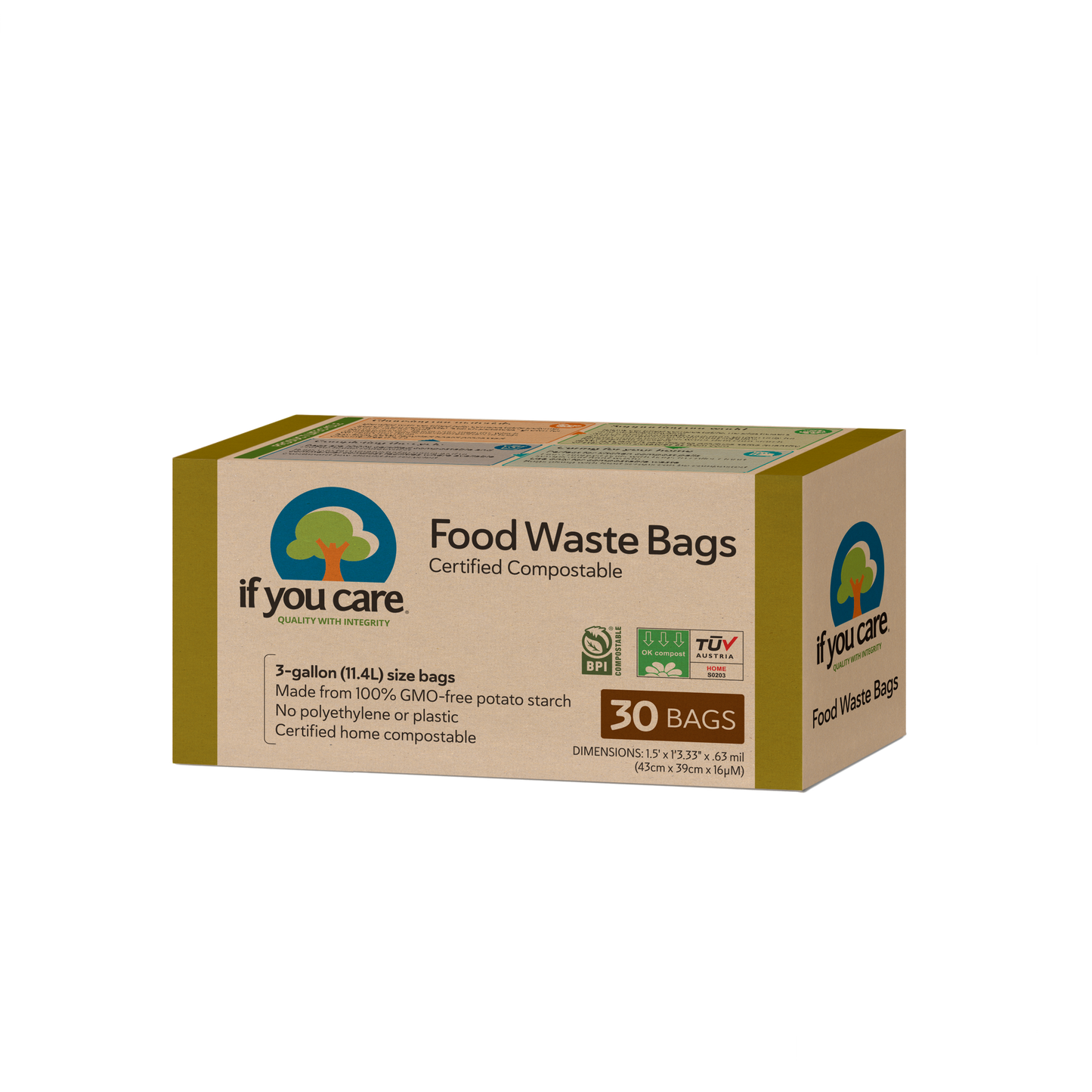 3 Gallon Certified Compostable Food Waste Bags