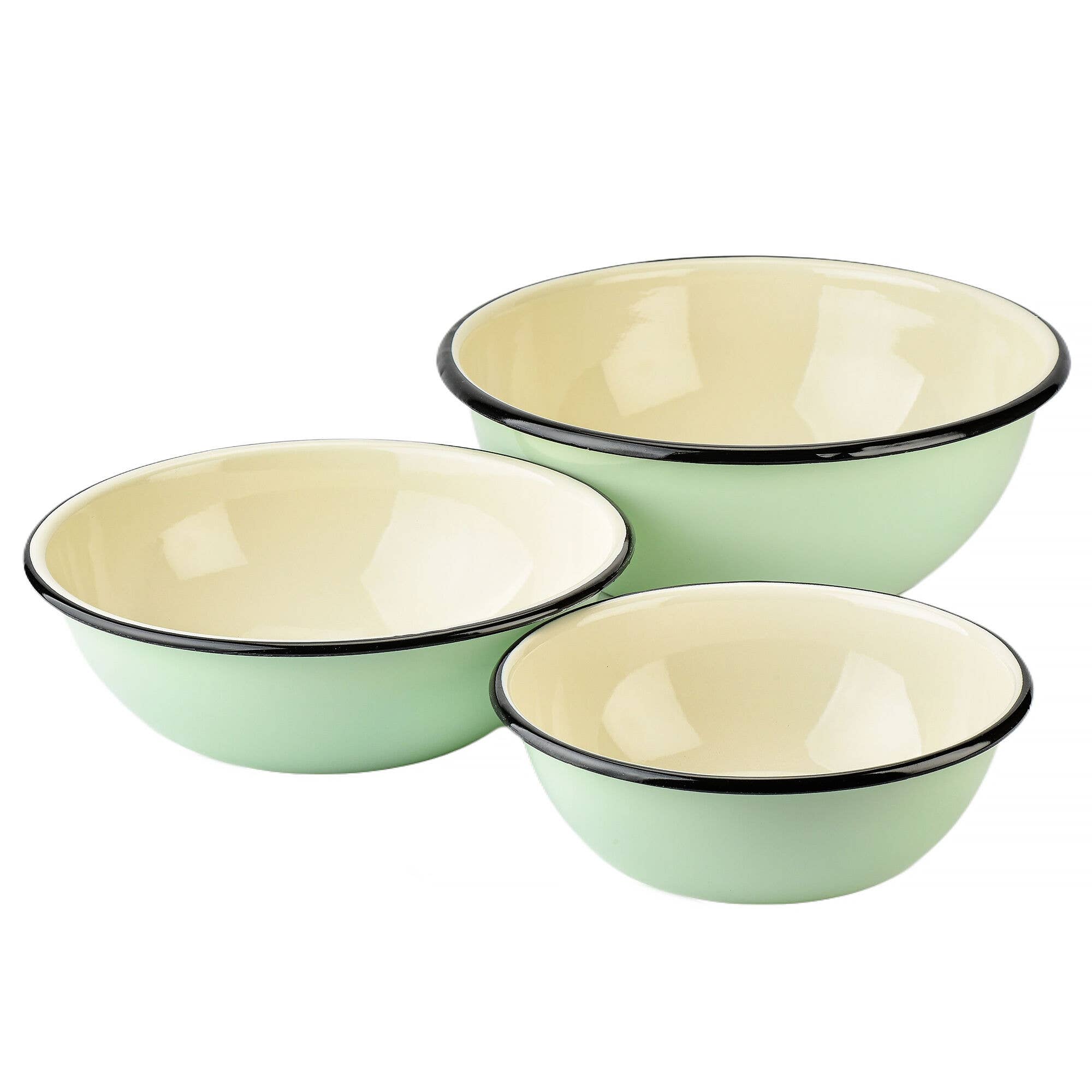 STP - Mint Сoolness Enamel Steel Bowl Set of 3 (1.6+2.7+4.2-qt)