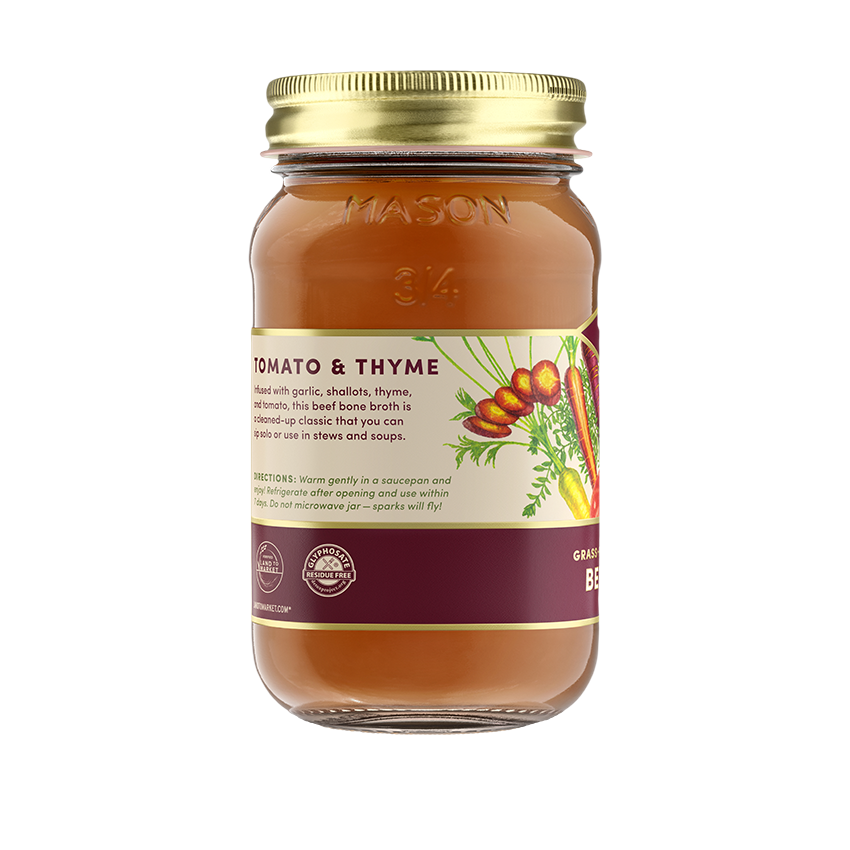 Fond Bone Broth - Tomato & Thyme Grass-fed Beef Bone Broth 14oz