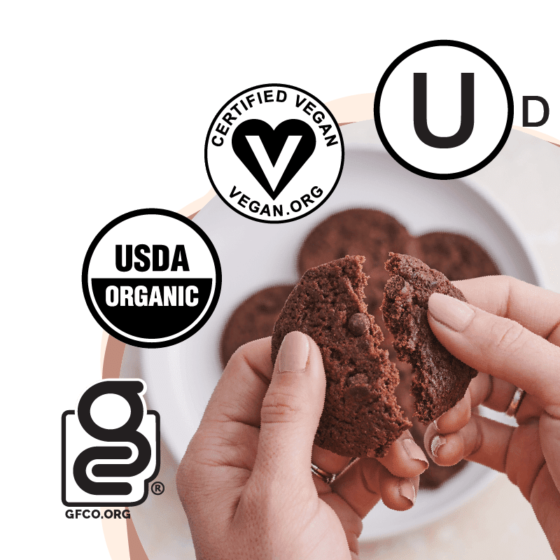 Organic Double Chocolate Soft Baked Cookies | Gluten Free