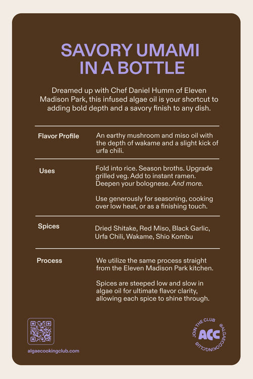 Algae Cooking Club - Shiitake Mushroom Oil - Cooking, Drizzling, Dressing, Dips