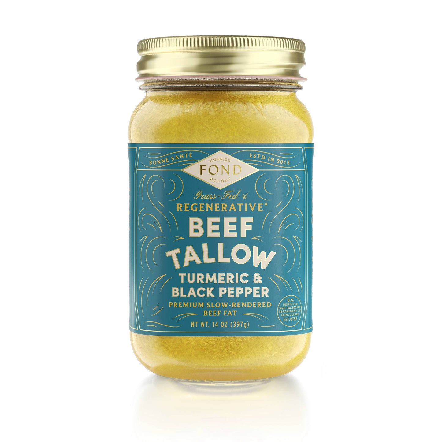 Fond Bone Broth - Turmeric & Black Pepper Regenerative Beef Tallow