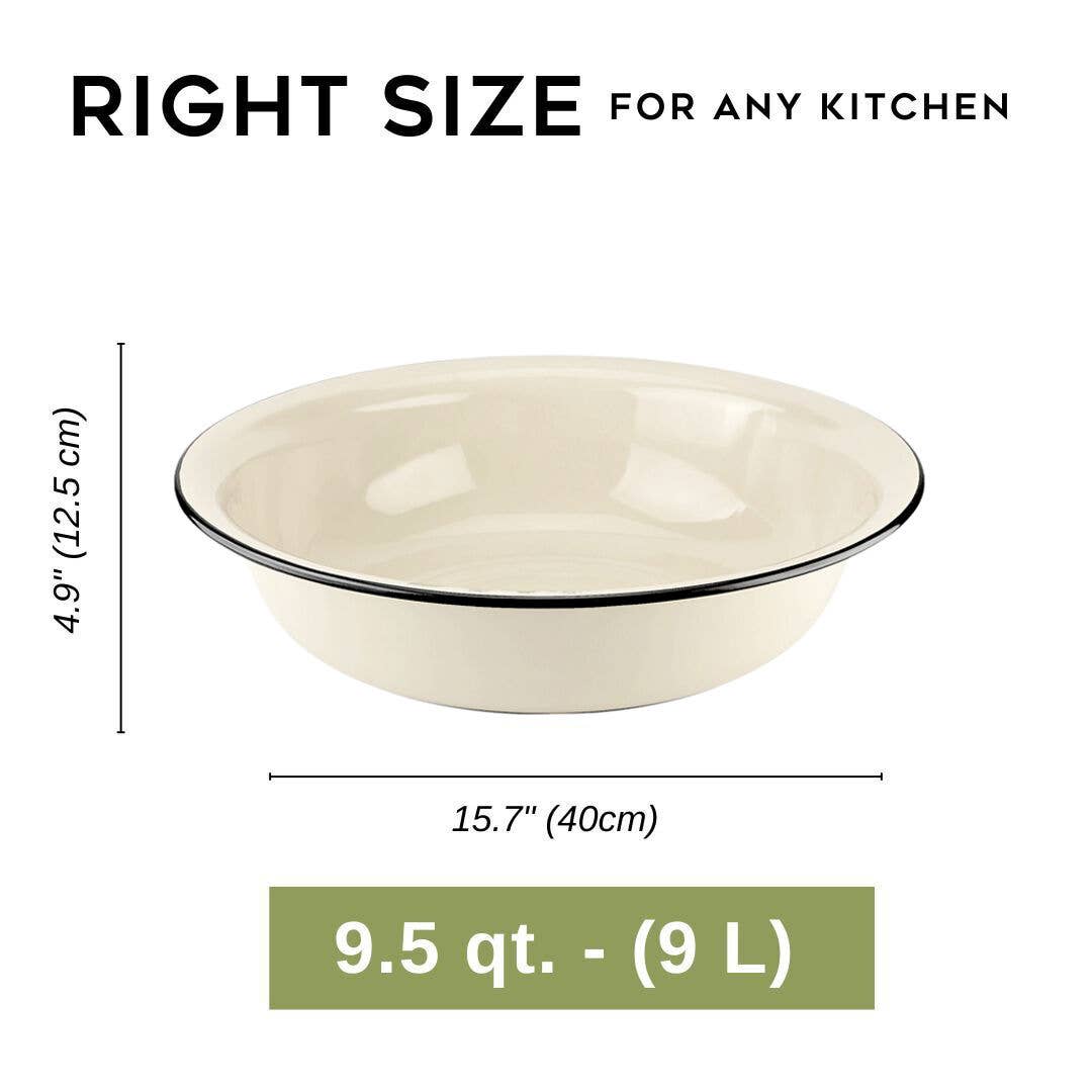STP - Ivory Vintage Enamel Basin 9.5 qt