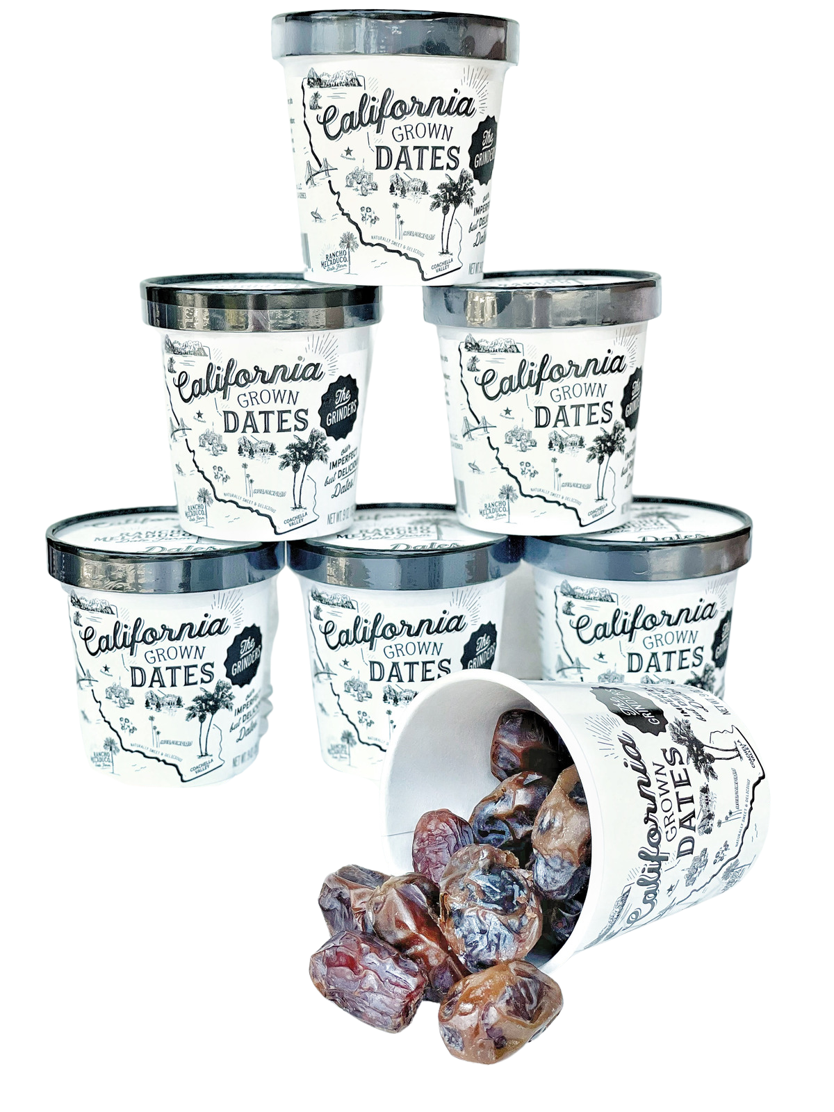 Rancho Meladuco Date Farm - "The Grinders" - 9 oz. cup of the imperfect Medjool Dates: ORGANIC