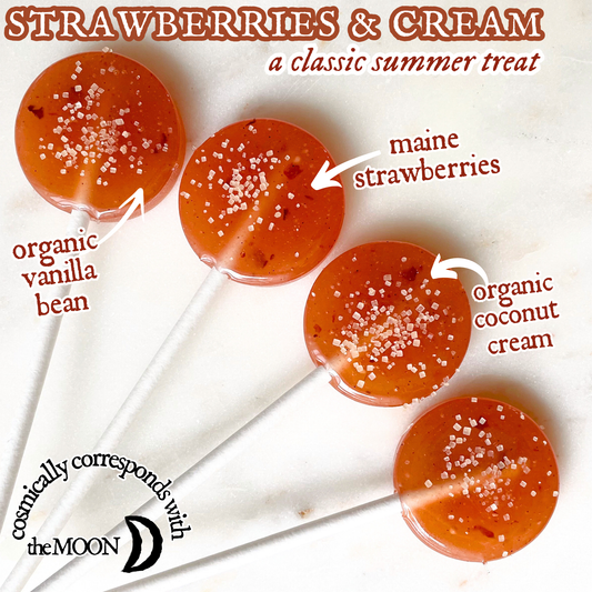 Virgo Moon - Plants & Planets Lollipops - Cosmic Candy Apothecary: Strawberries & Cream