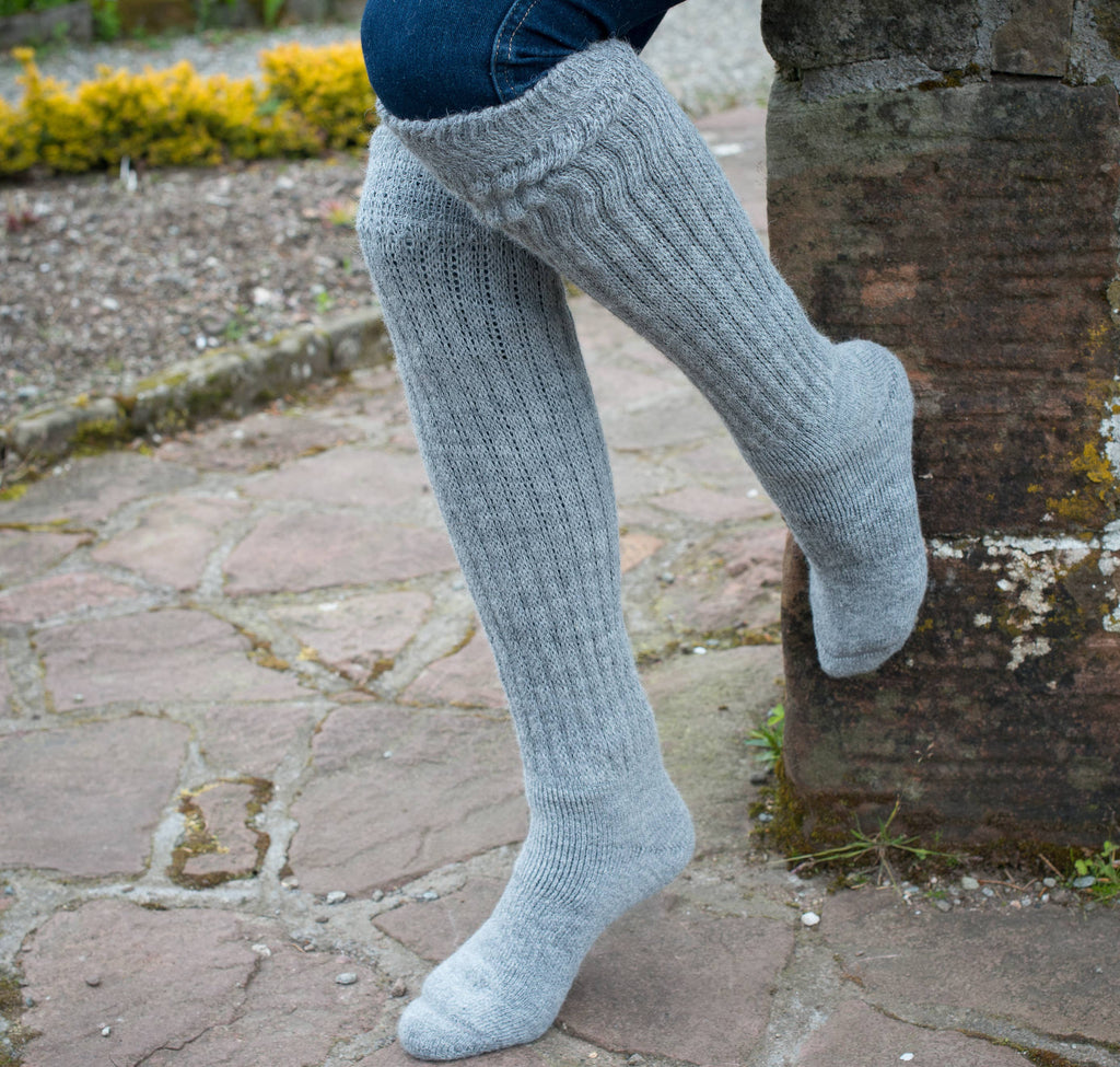 Super Long Alpaca Chunky Rib Socks