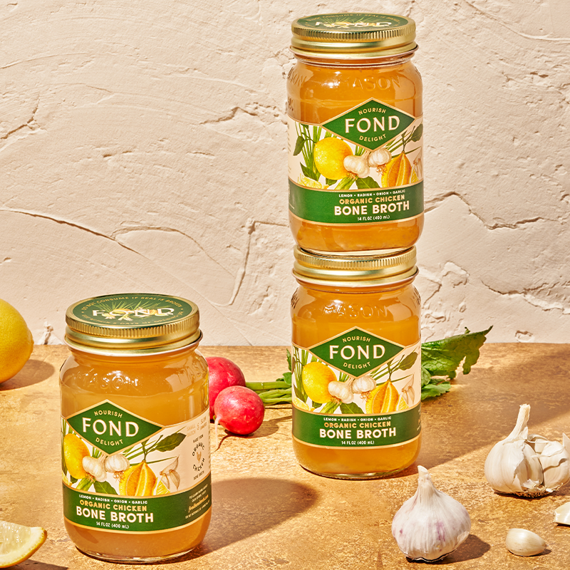 Fond Bone Broth - Lemon & Garlic Pasture-Raised Chicken Bone Broth 14oz