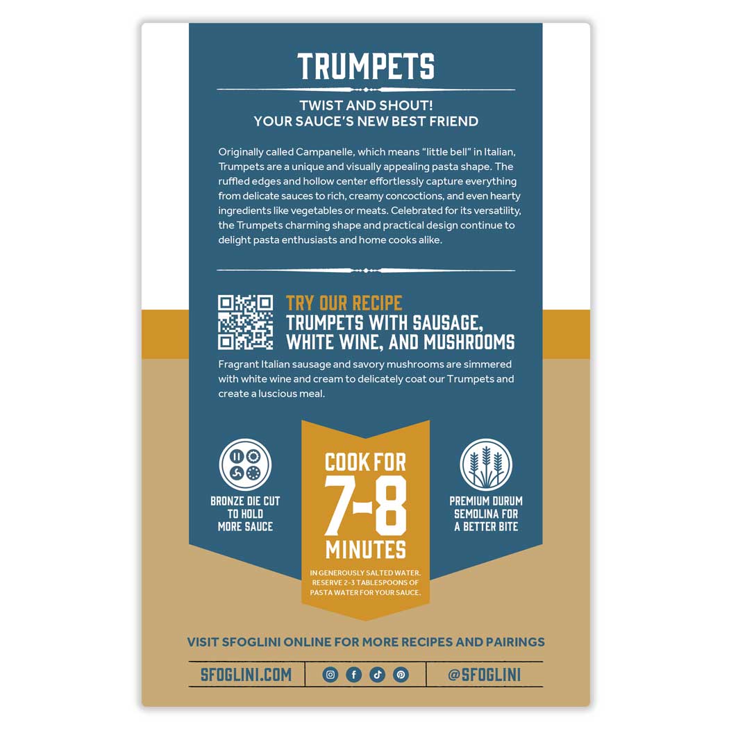 Sfoglini - Trumpets, Organic Durum Semolina Pasta