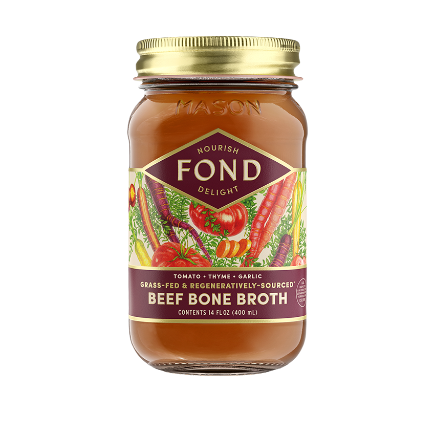 Fond Bone Broth - Tomato & Thyme Grass-fed Beef Bone Broth 14oz