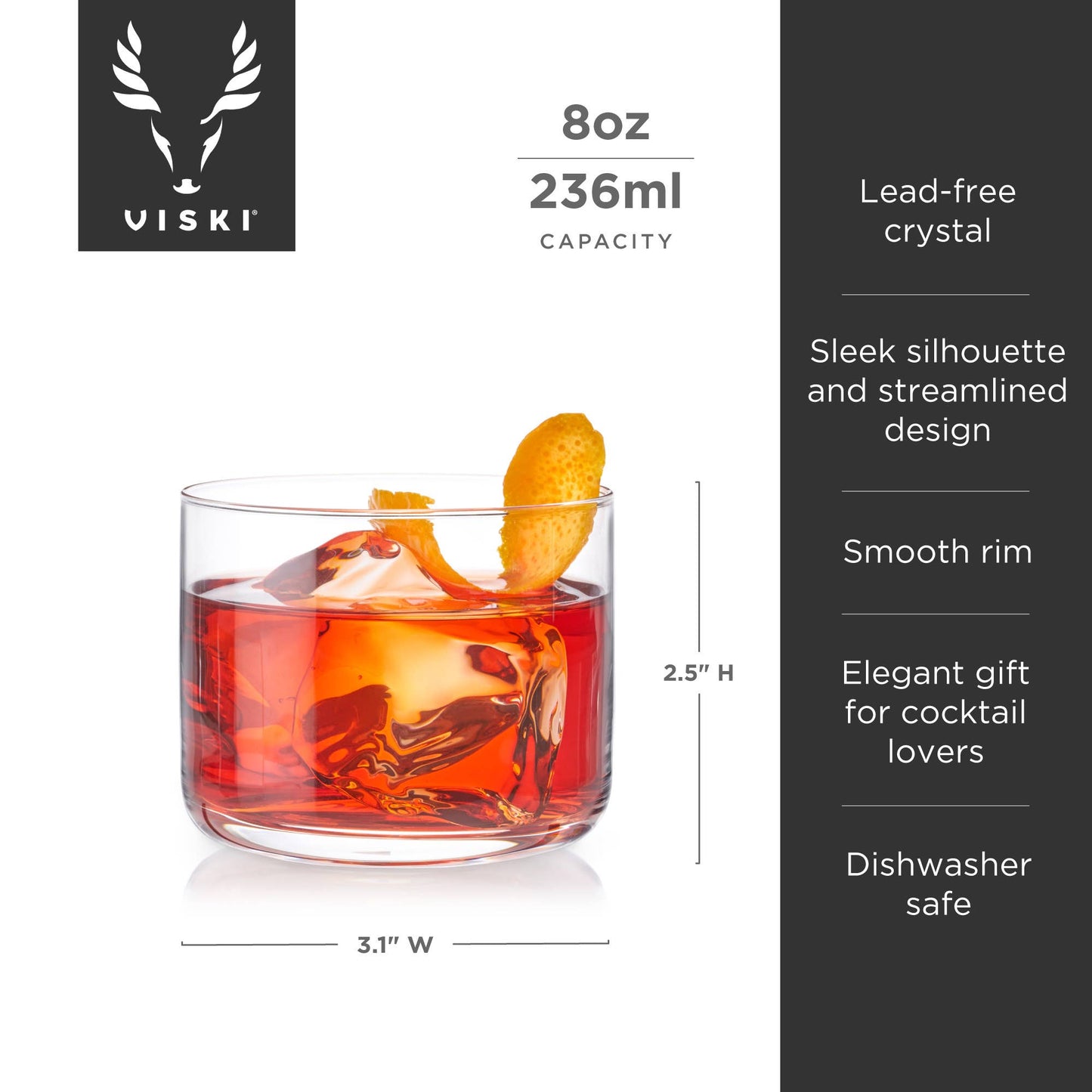 Raye™ Crystal Lowball Negroni Glasses