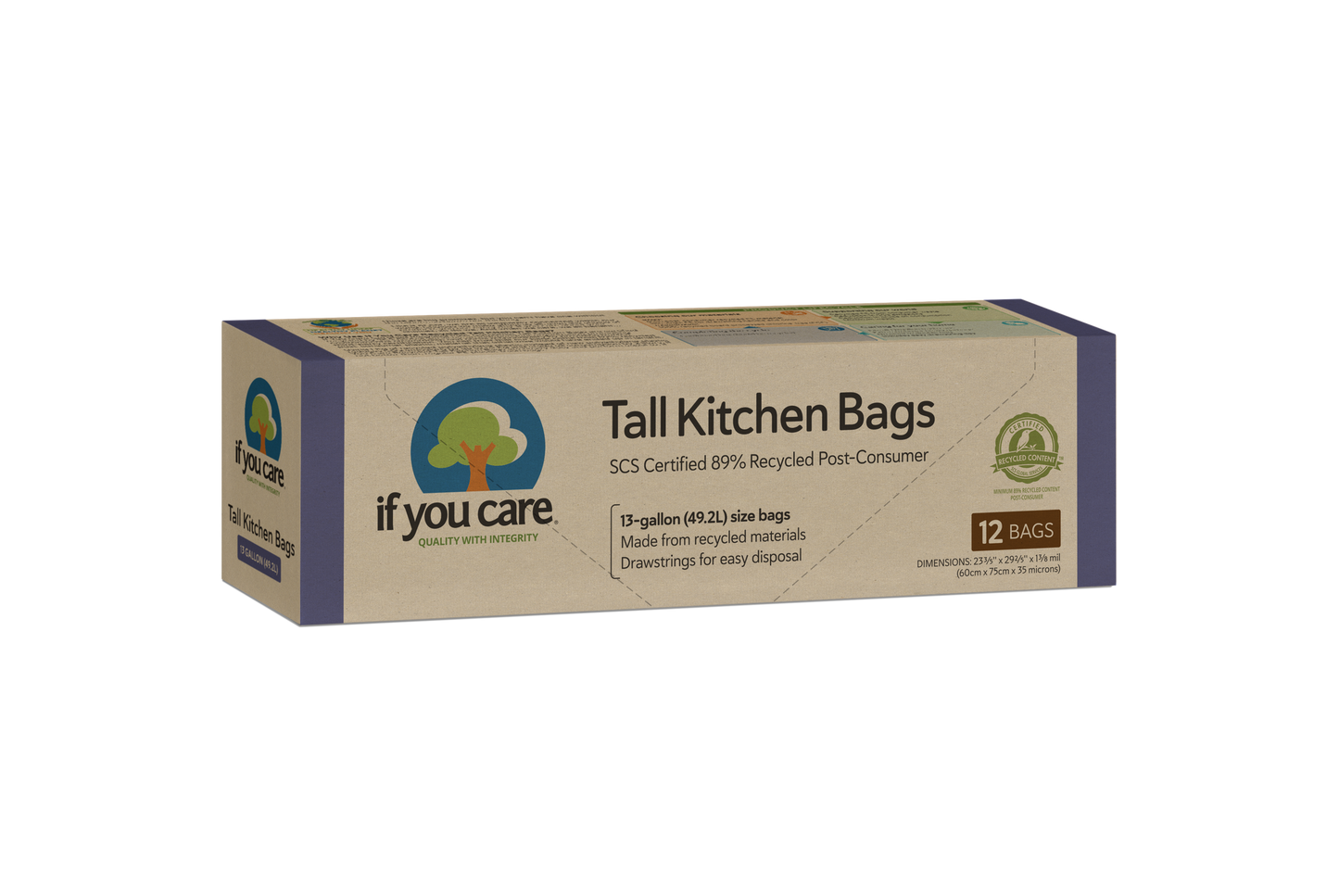 13 Gallon Certified 89% Recycled Tall Trash Bags