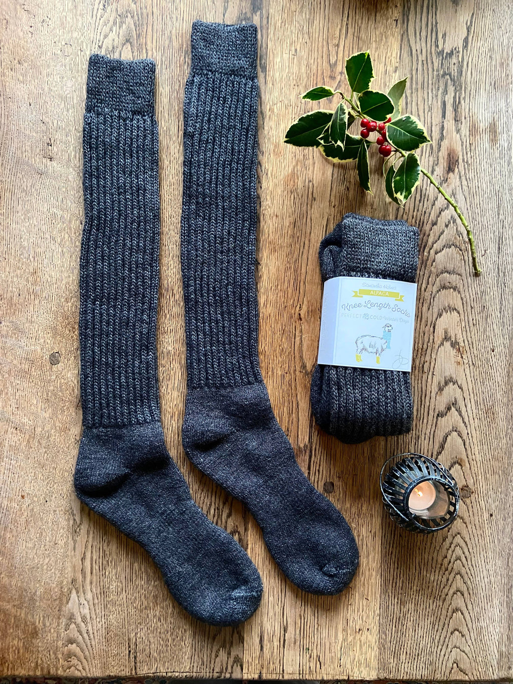 Super Long Alpaca Chunky Rib Sock
