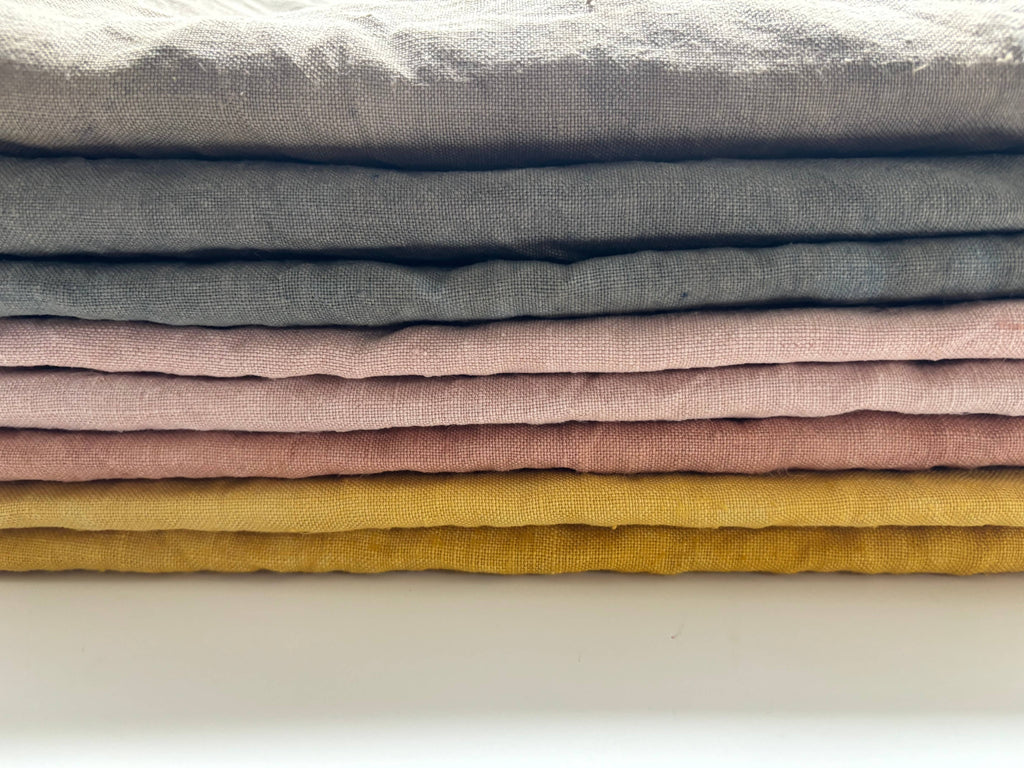 Naturally Dyed Linen Tea Towels: Gold