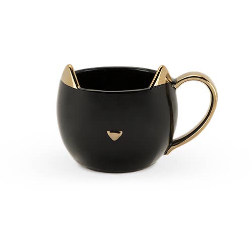 Pinky Up Black Cat Mug