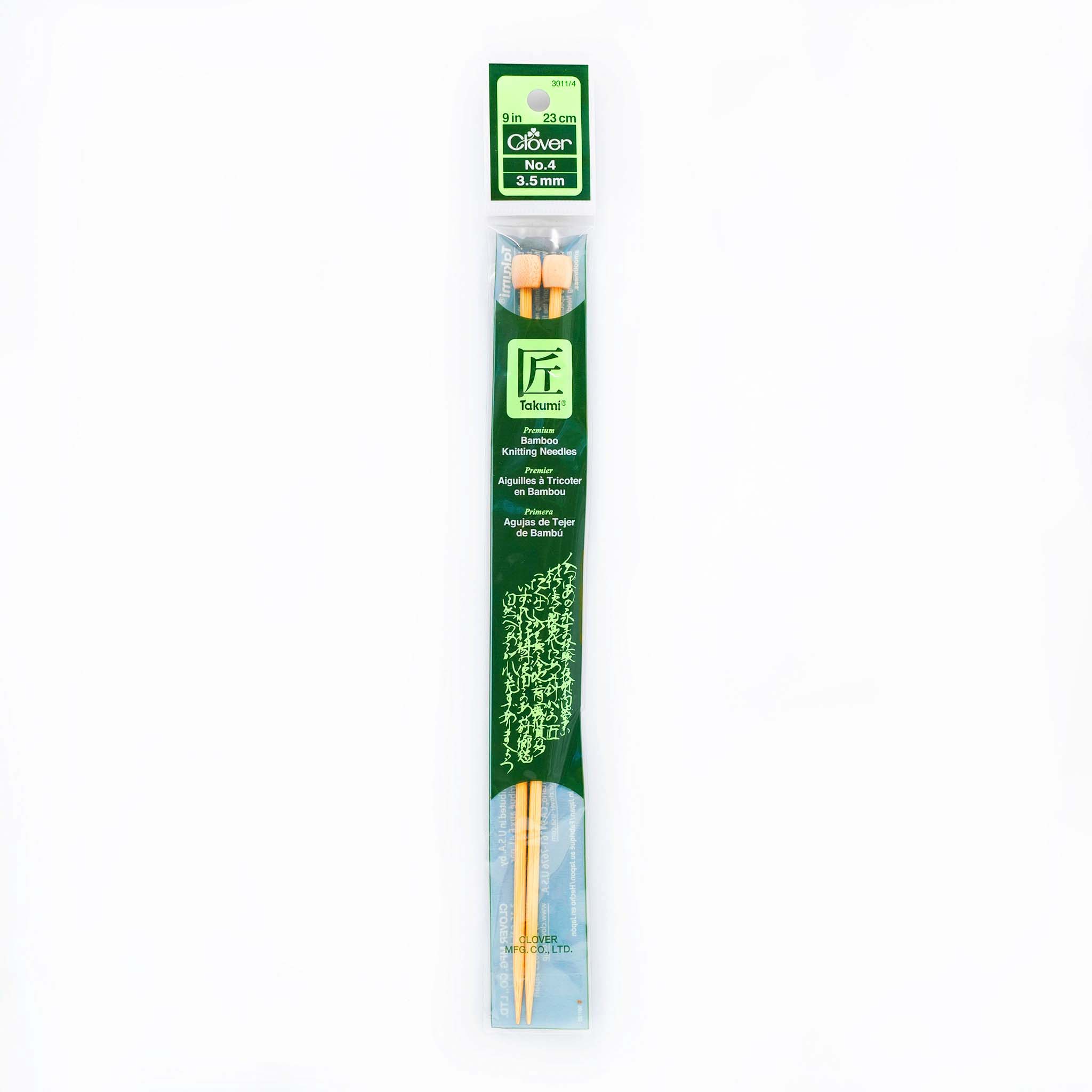Bamboo Knitting Needles Single Pointed 9" No. 4 (3.5mm)