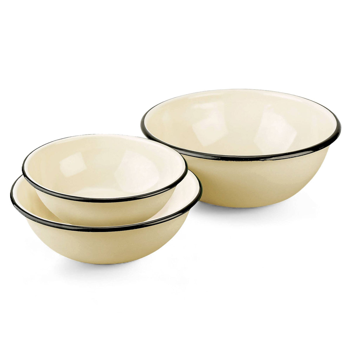 STP - Ivory Enamel Bowl Set of 3