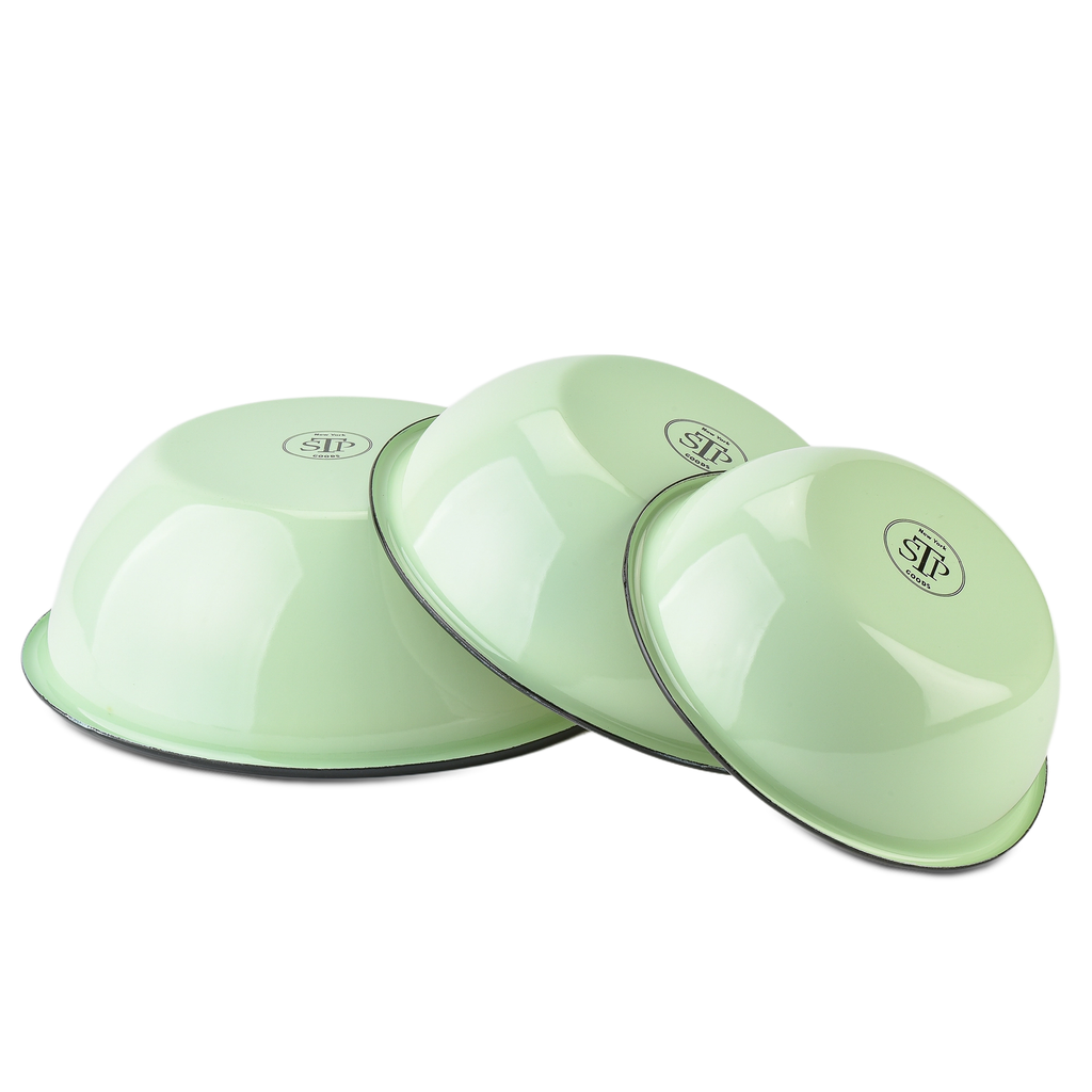 STP - Mint Сoolness Enamel Steel Bowl Set of 3 (1.6+2.7+4.2-qt)