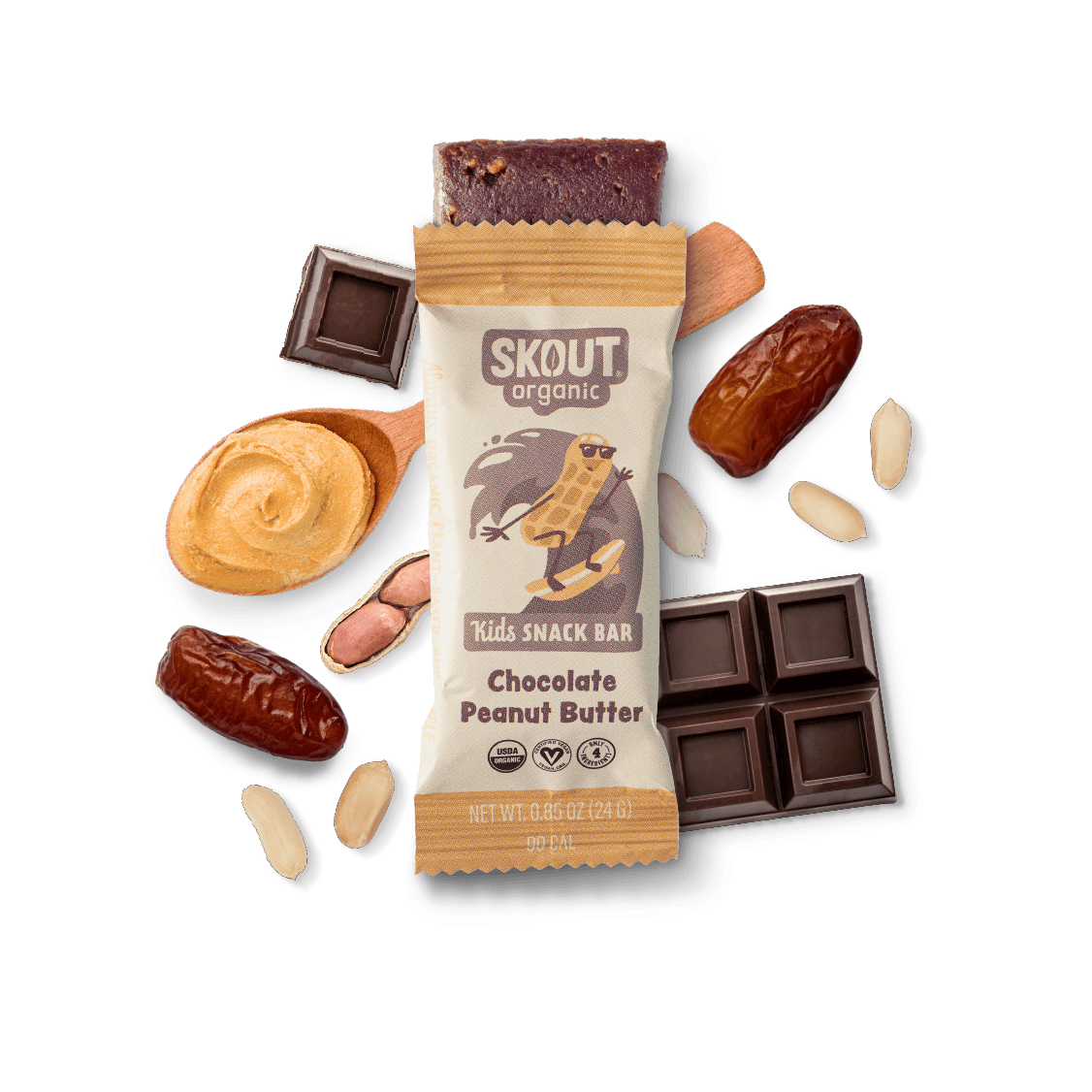 Chocolate Peanut Butter Kids Snack Bar