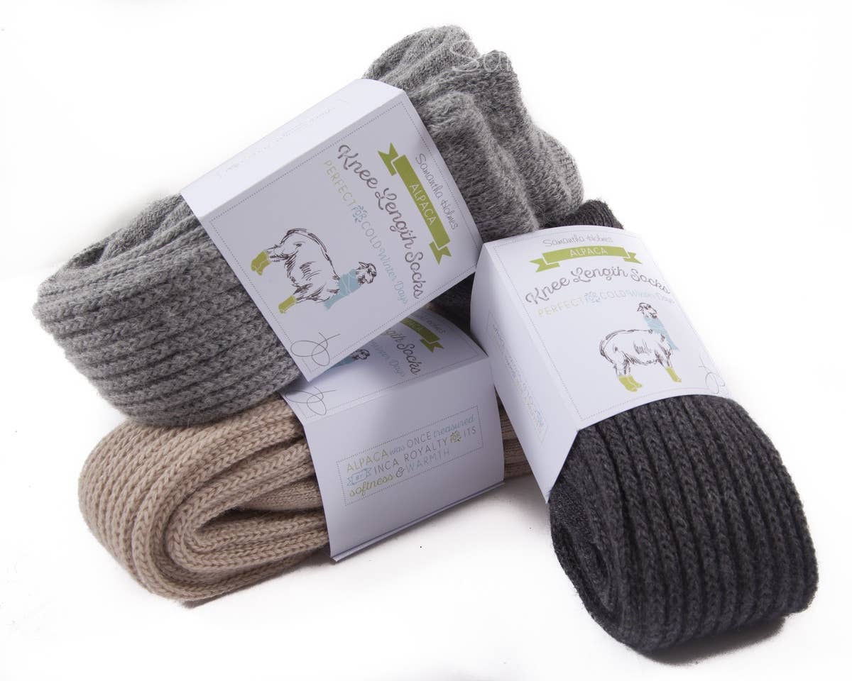 Super Long Alpaca Chunky Rib Socks