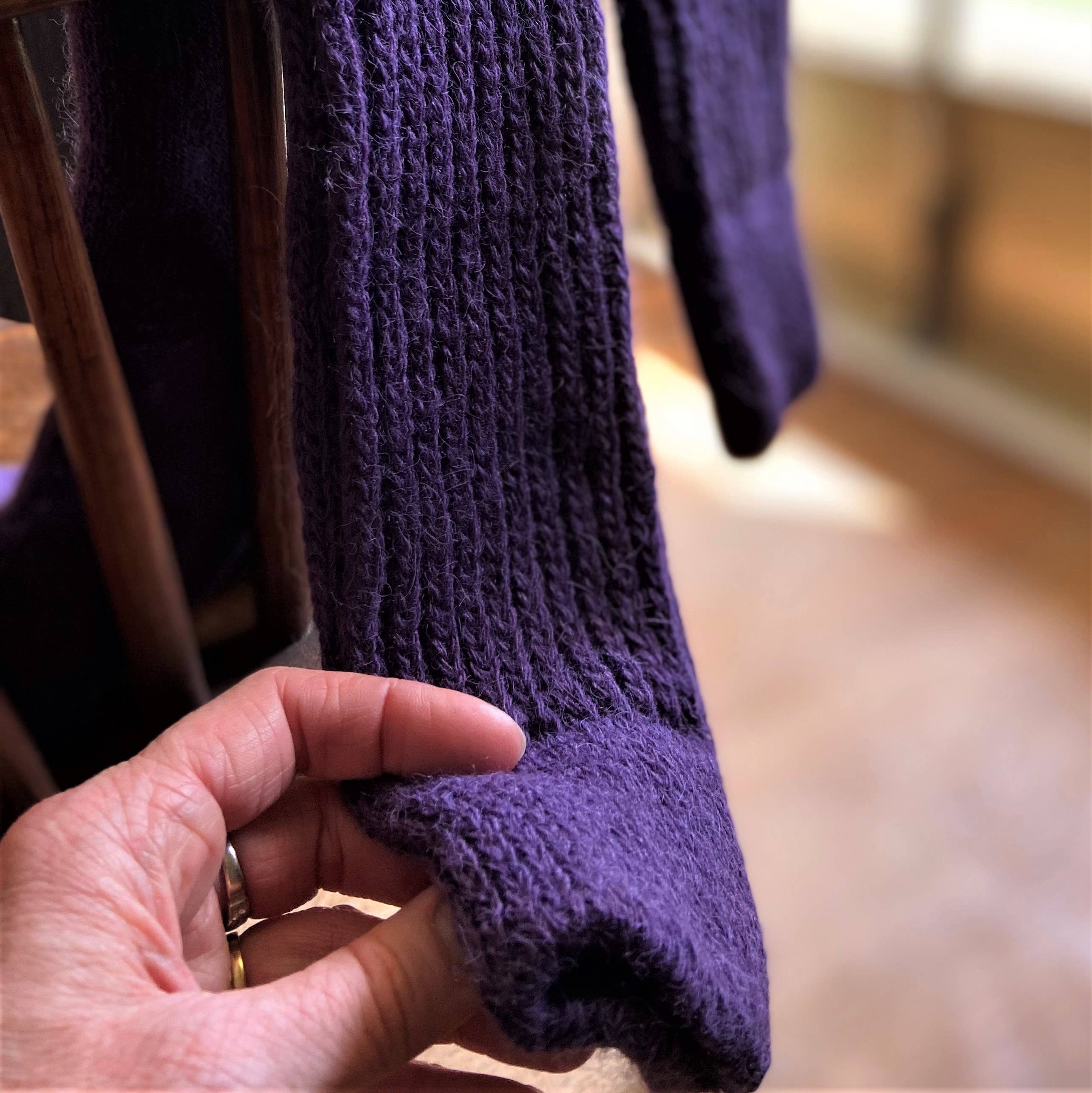 Super Long Alpaca Chunky Rib Socks