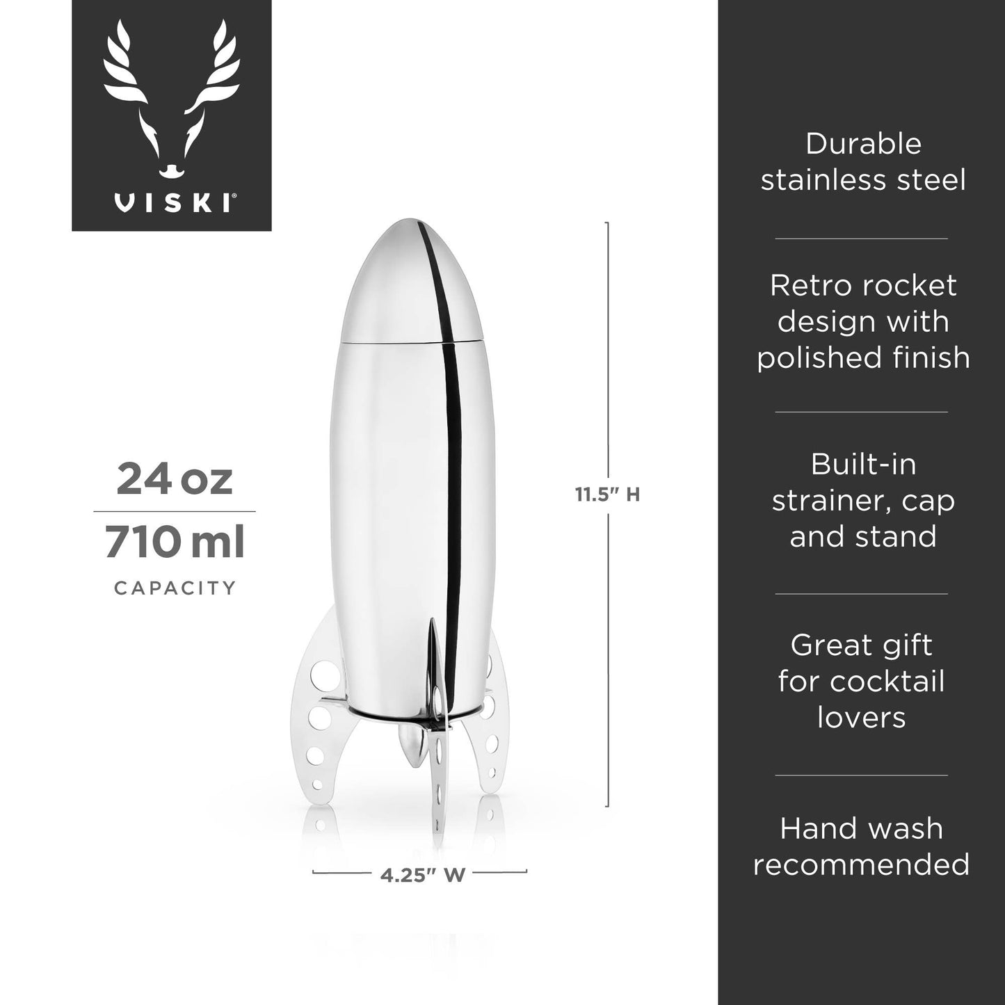 Stainless Steel Rocket Cocktail Shaker