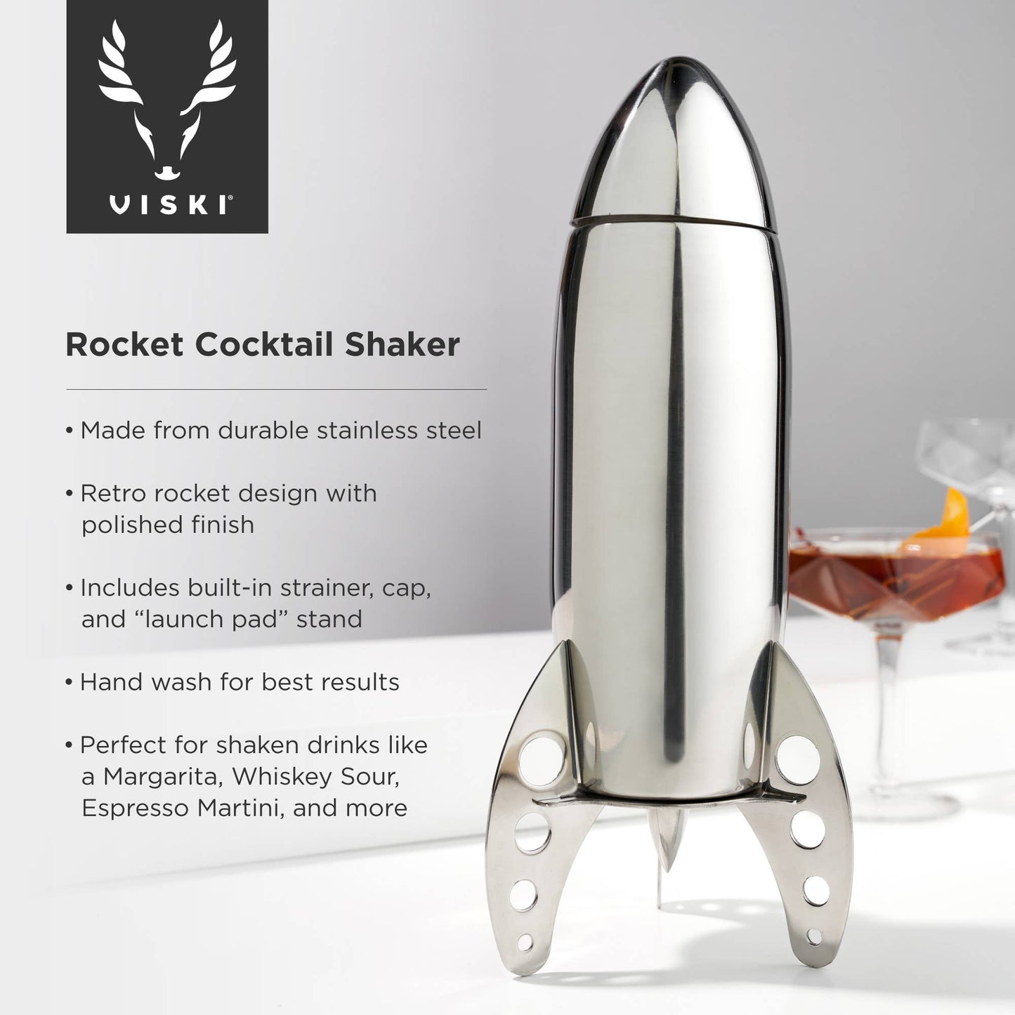 Stainless Steel Rocket Cocktail Shaker