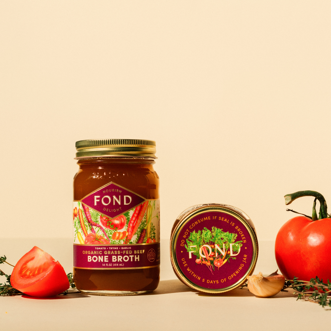 Fond Bone Broth - Tomato & Thyme Grass-fed Beef Bone Broth 14oz