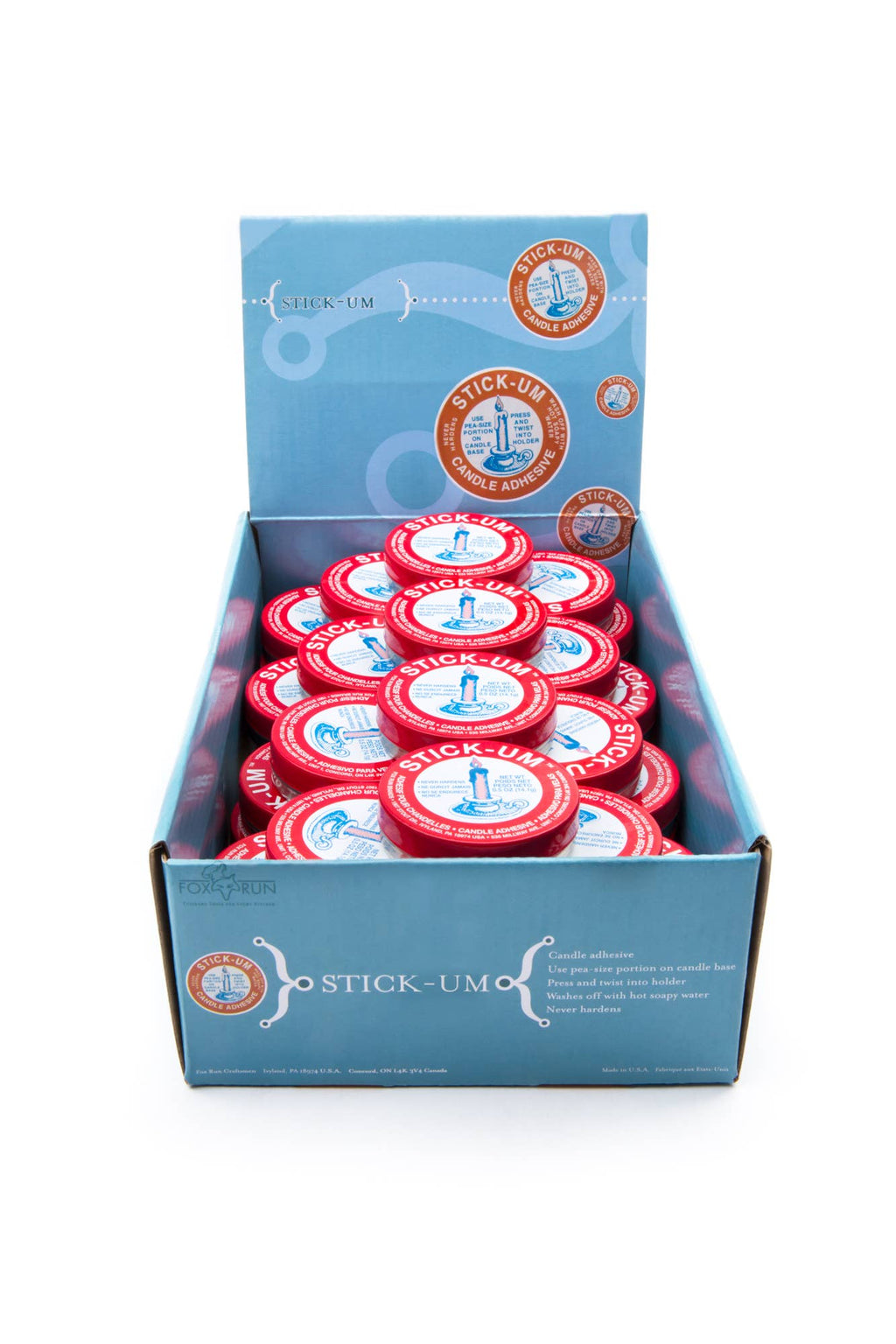 Fox Run Brands - Fox Run Stick-Um Candle Adhesive, 0.5-Ounce, Display of 36