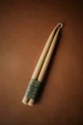 Wild Hive Apiary - 10” Natural Beeswax Hand-Dipped Taper Candles (Pair)