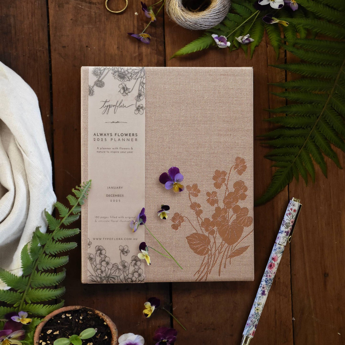 Typoflora - 2025 Always Flowers Planner | Oatmeal