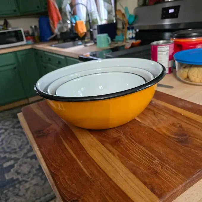 STP - Mustard Enamel Bowl Set of 3