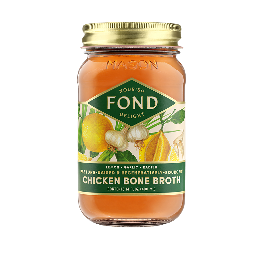 Fond Bone Broth - Lemon & Garlic Pasture-Raised Chicken Bone Broth 14oz