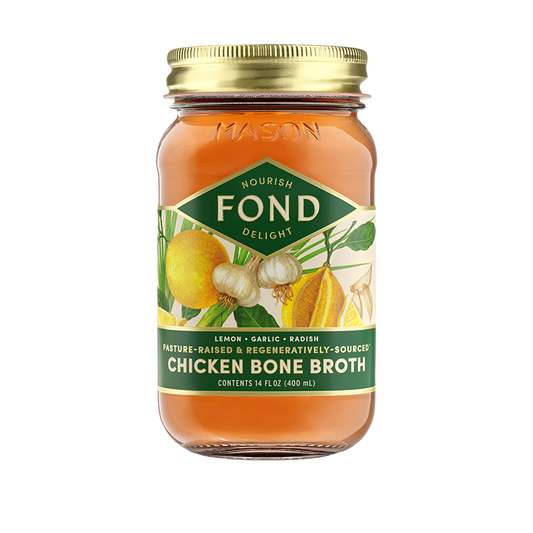 Fond Bone Broth - Lemon & Garlic Pasture-Raised Chicken Bone Broth 14oz