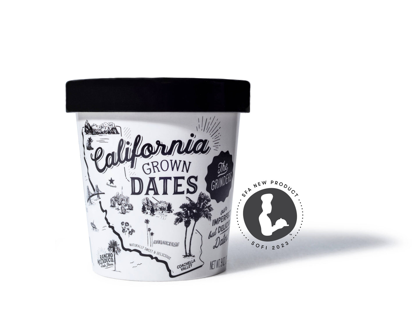 Rancho Meladuco Date Farm - "The Grinders" - 9 oz. cup of the imperfect Medjool Dates: ORGANIC